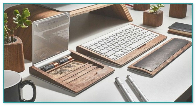 Schreibtisch Accessoires Holz