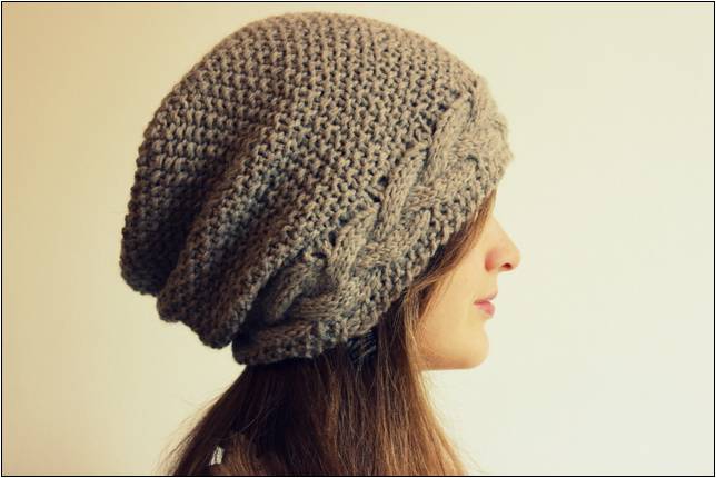 Basic Slouchy Hat Knitting Pattern