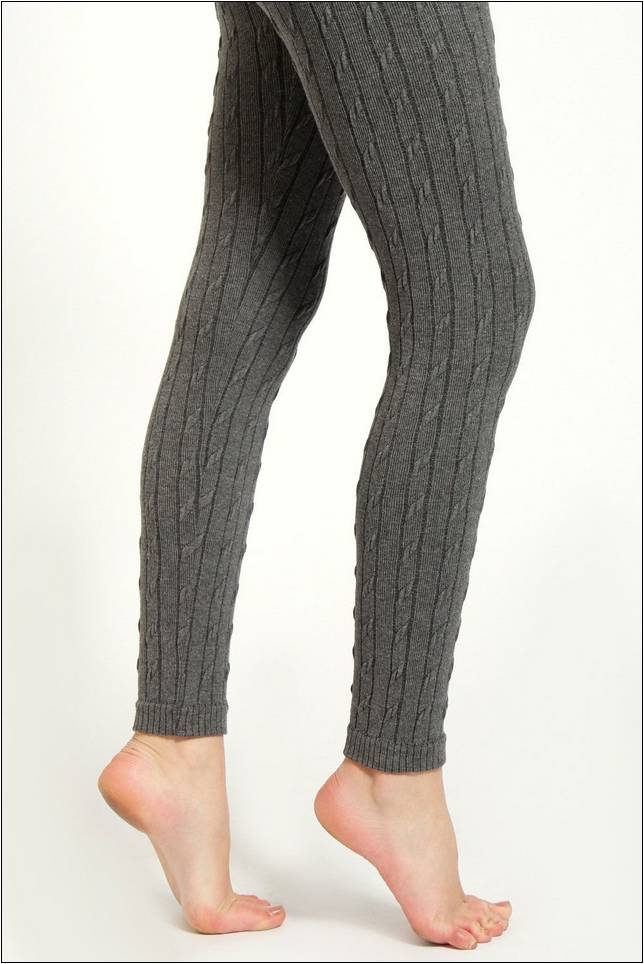 Womens Thick Cable Knit Tights